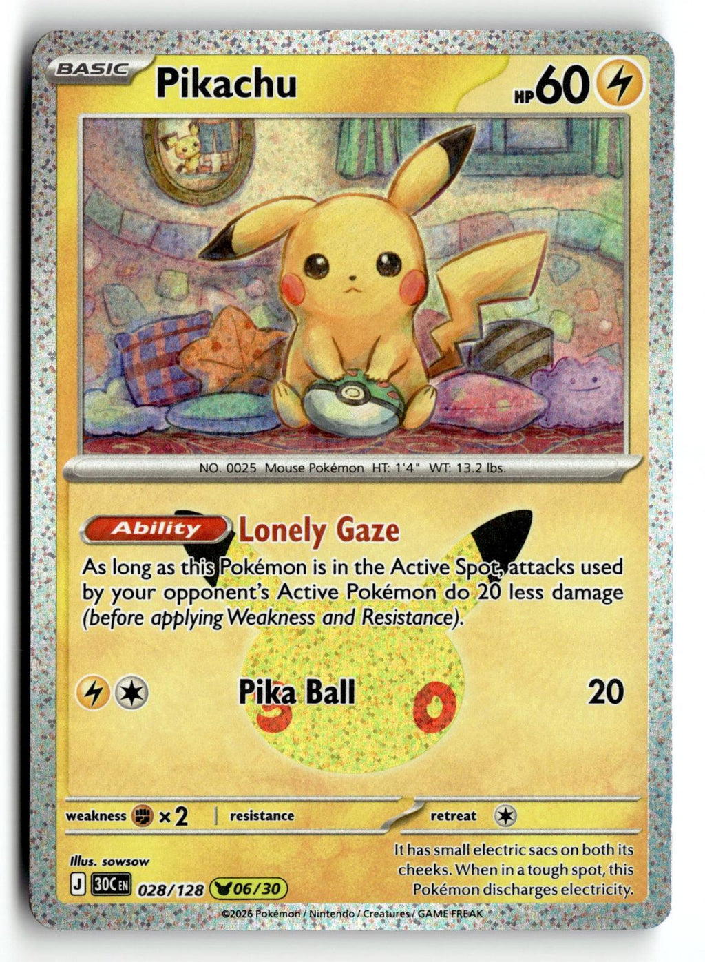Pokemon tcg ME: 30th Celebration #028/128 Pikachu
