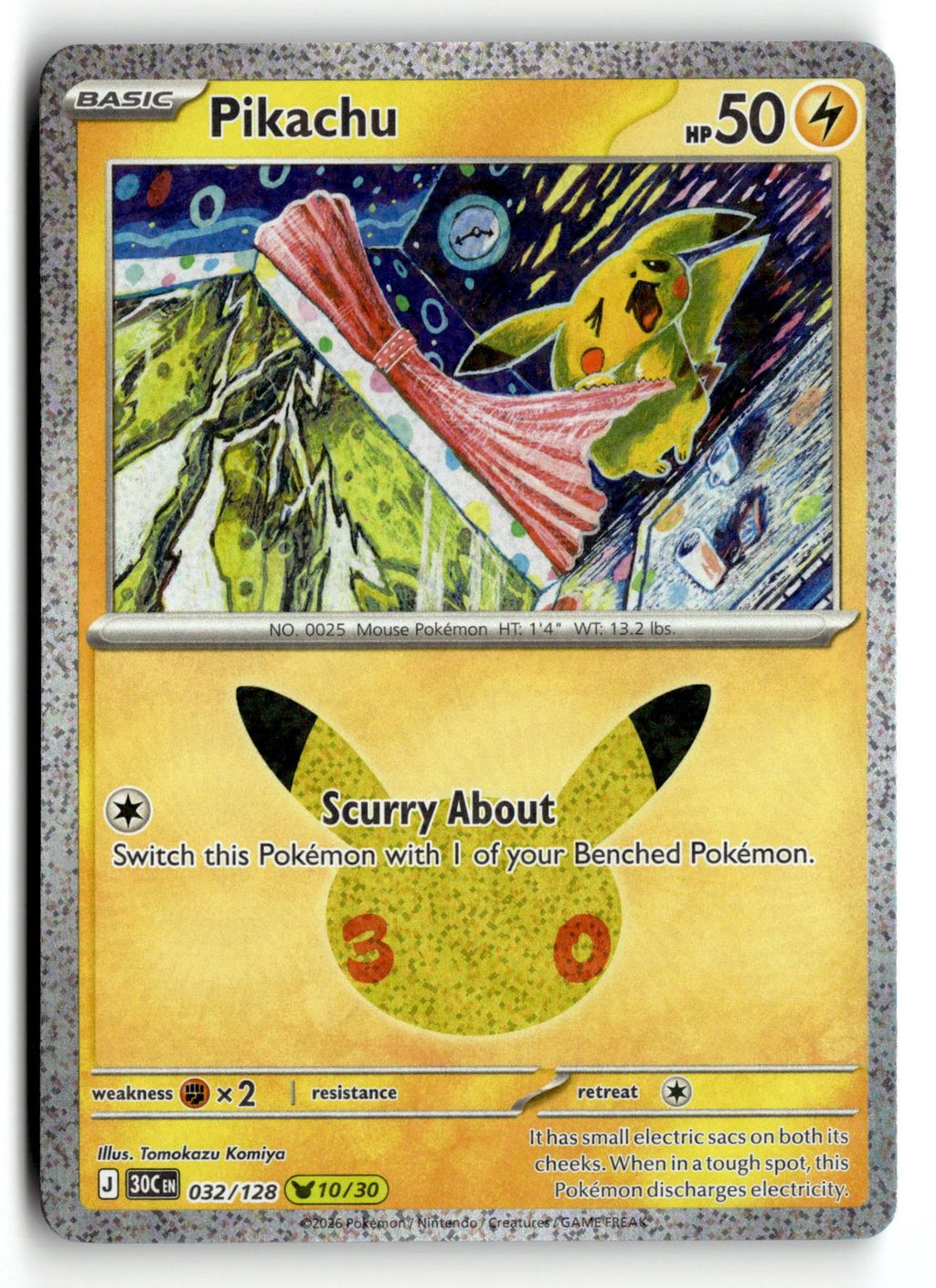 Pokemon tcg ME: 30th Celebration #032/128 Pikachu