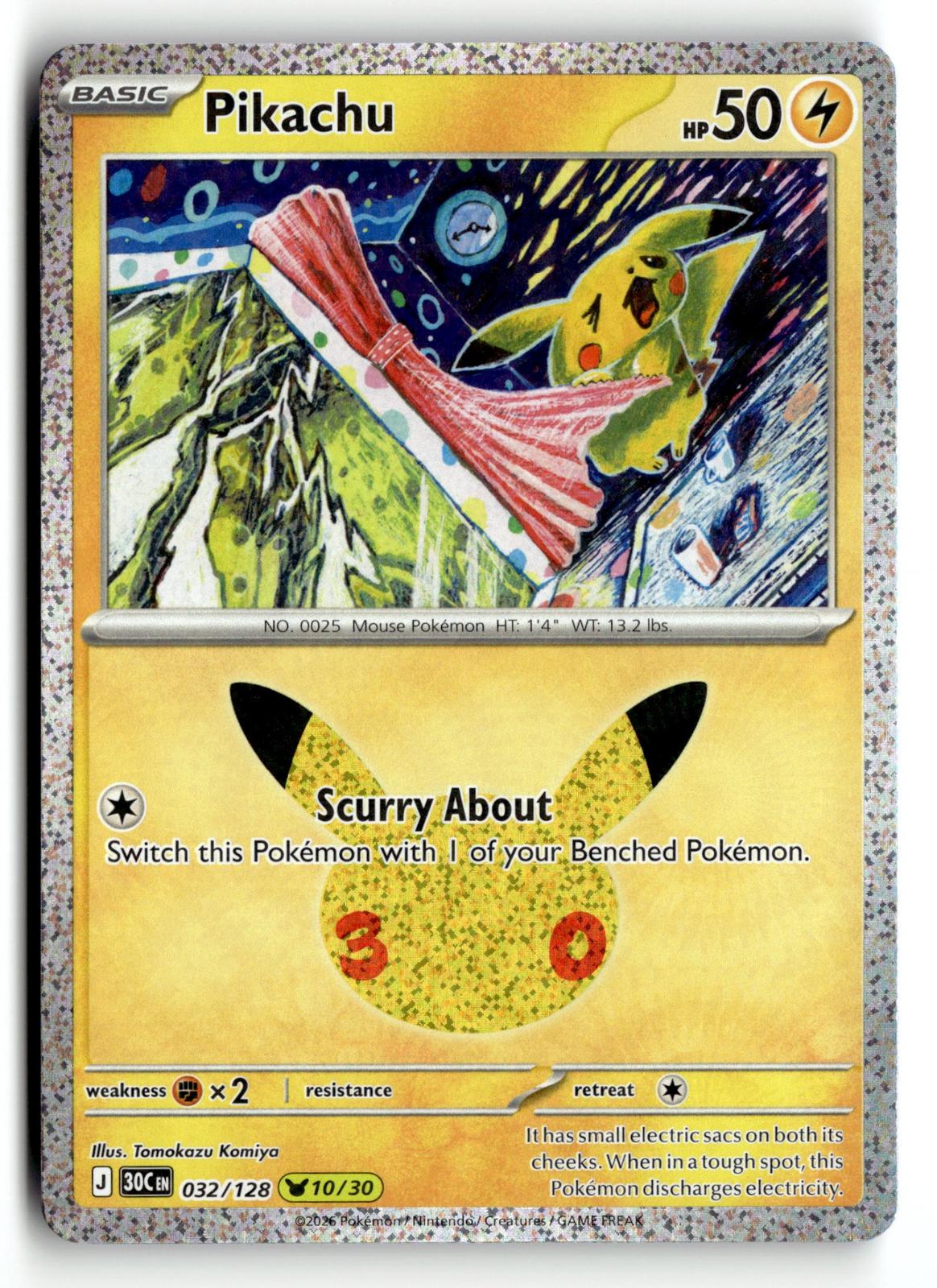 Pokemon tcg ME: 30th Celebration #032/128 Pikachu