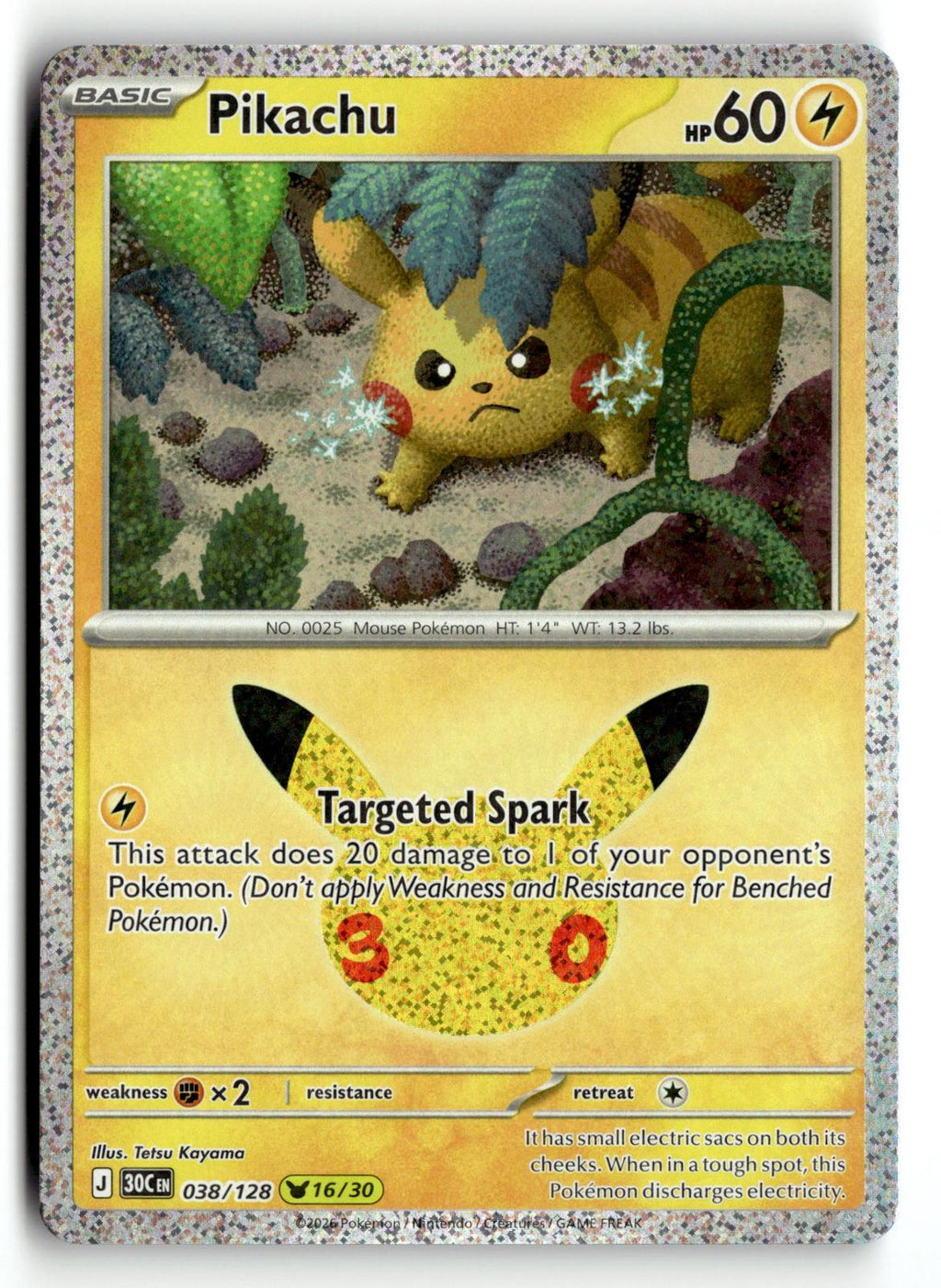 Pokemon tcg ME: 30th Celebration #038/128 Pikachu