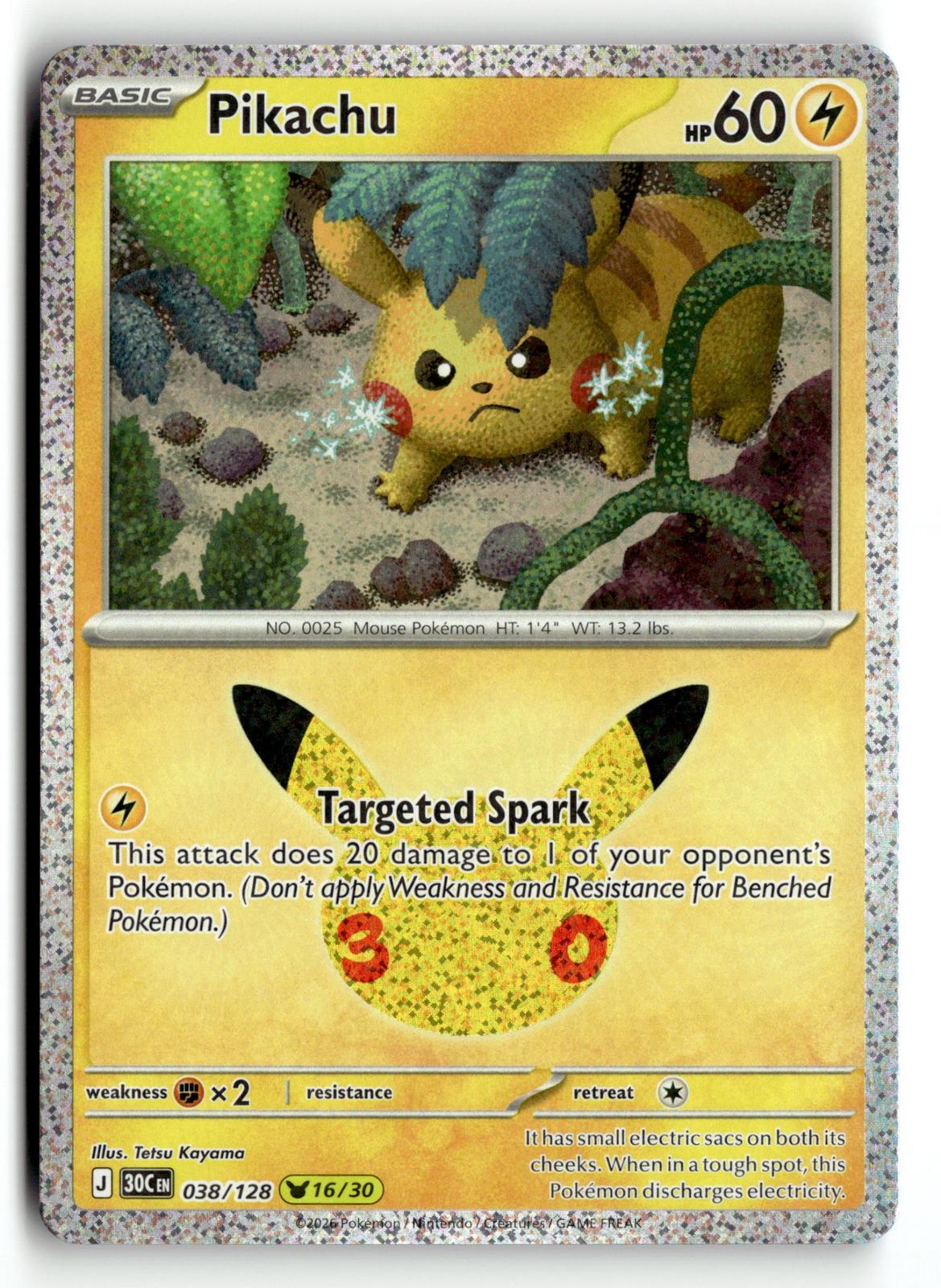 Pokemon tcg ME: 30th Celebration #038/128 Pikachu