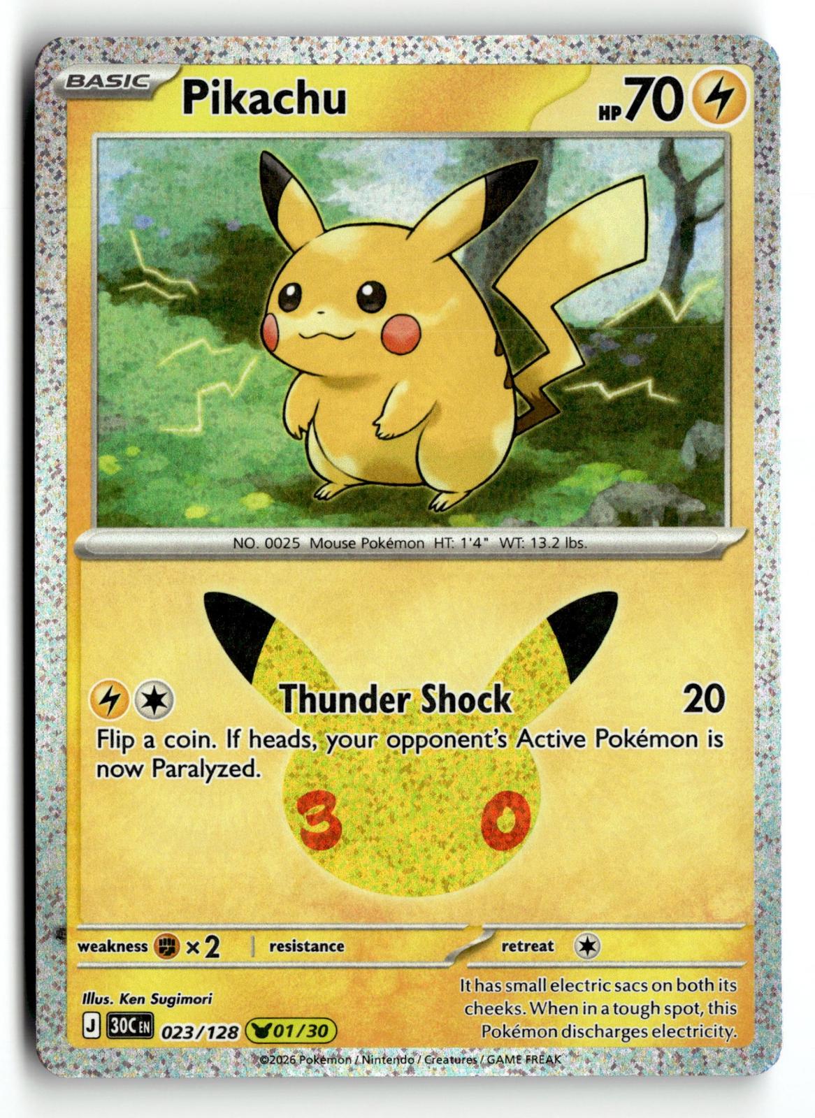 Pokemon tcg ME: 30th Celebration #023/128 Pikachu