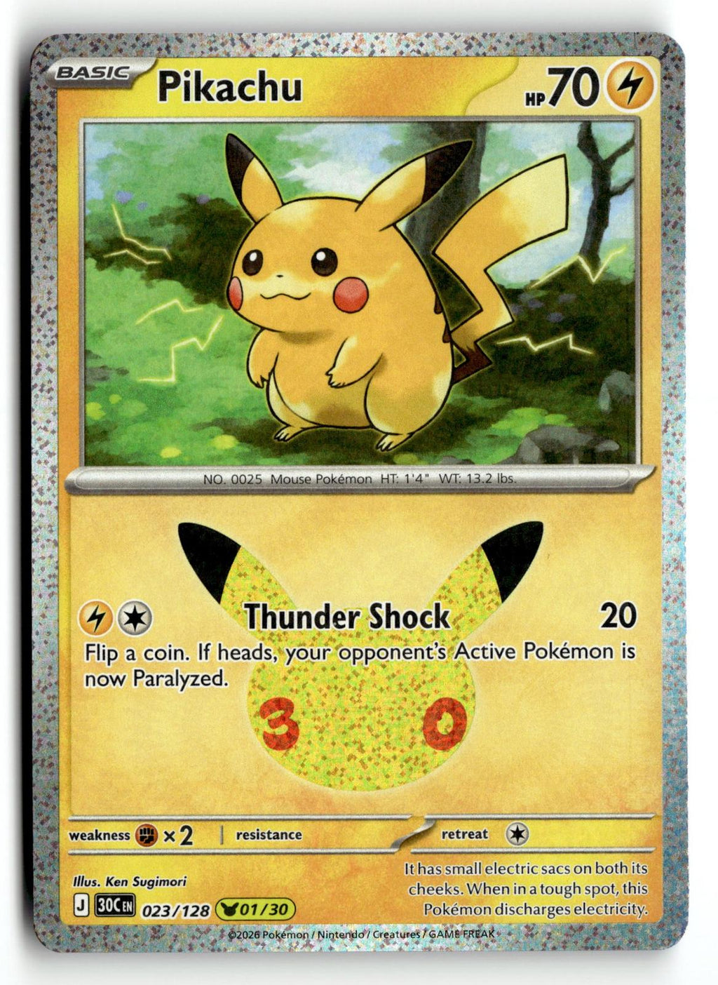 Pokemon tcg ME: 30th Celebration #023/128 Pikachu