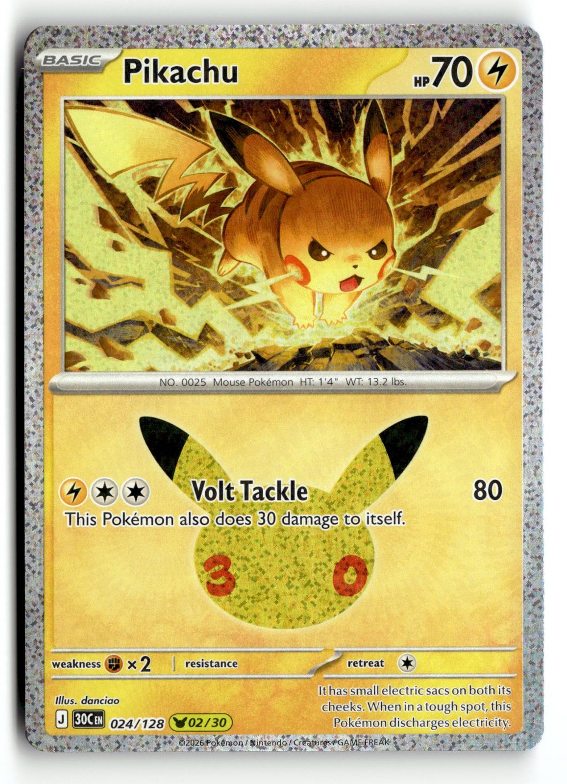 Pokemon tcg ME: 30th Celebration #024/128 Pikachu