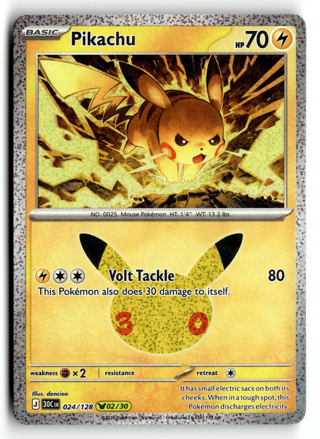 Pokemon tcg ME: 30th Celebration #024/128 Pikachu