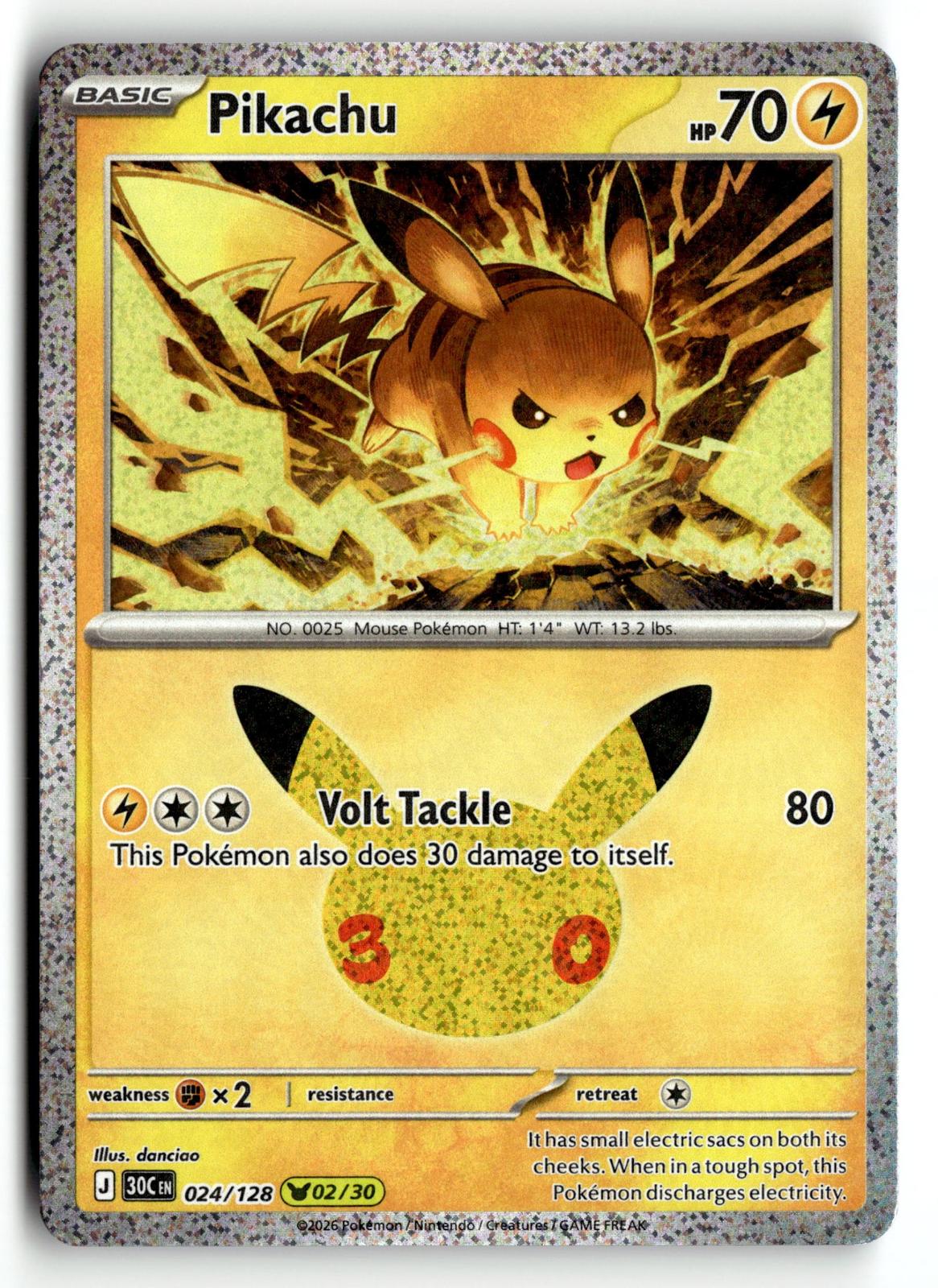 Pokemon tcg ME: 30th Celebration #024/128 Pikachu