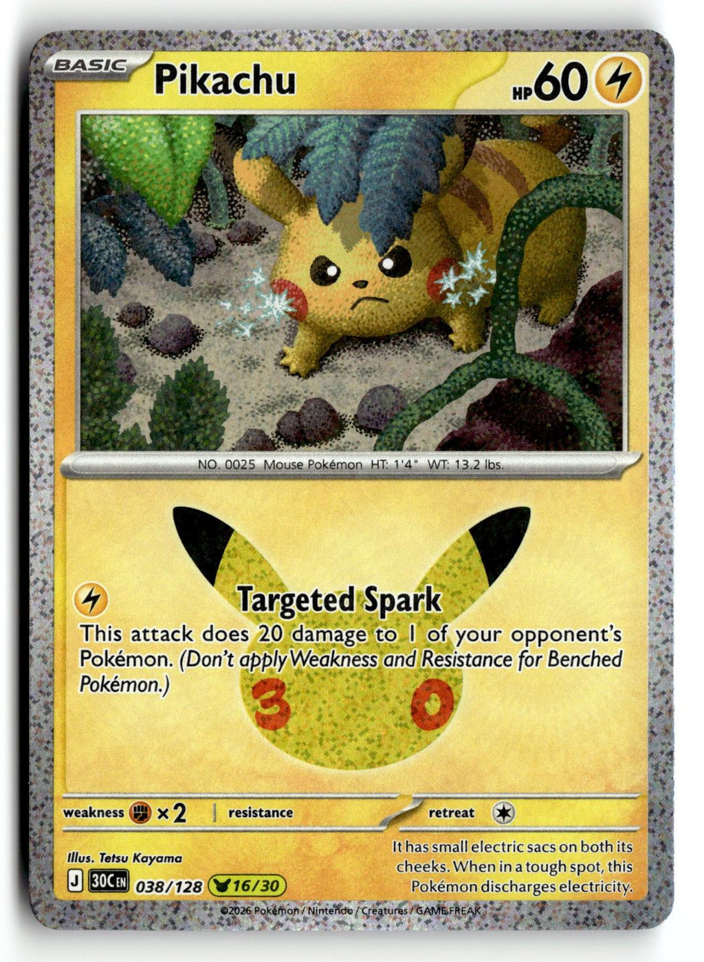 Pokemon tcg ME: 30th Celebration #038/128 Pikachu