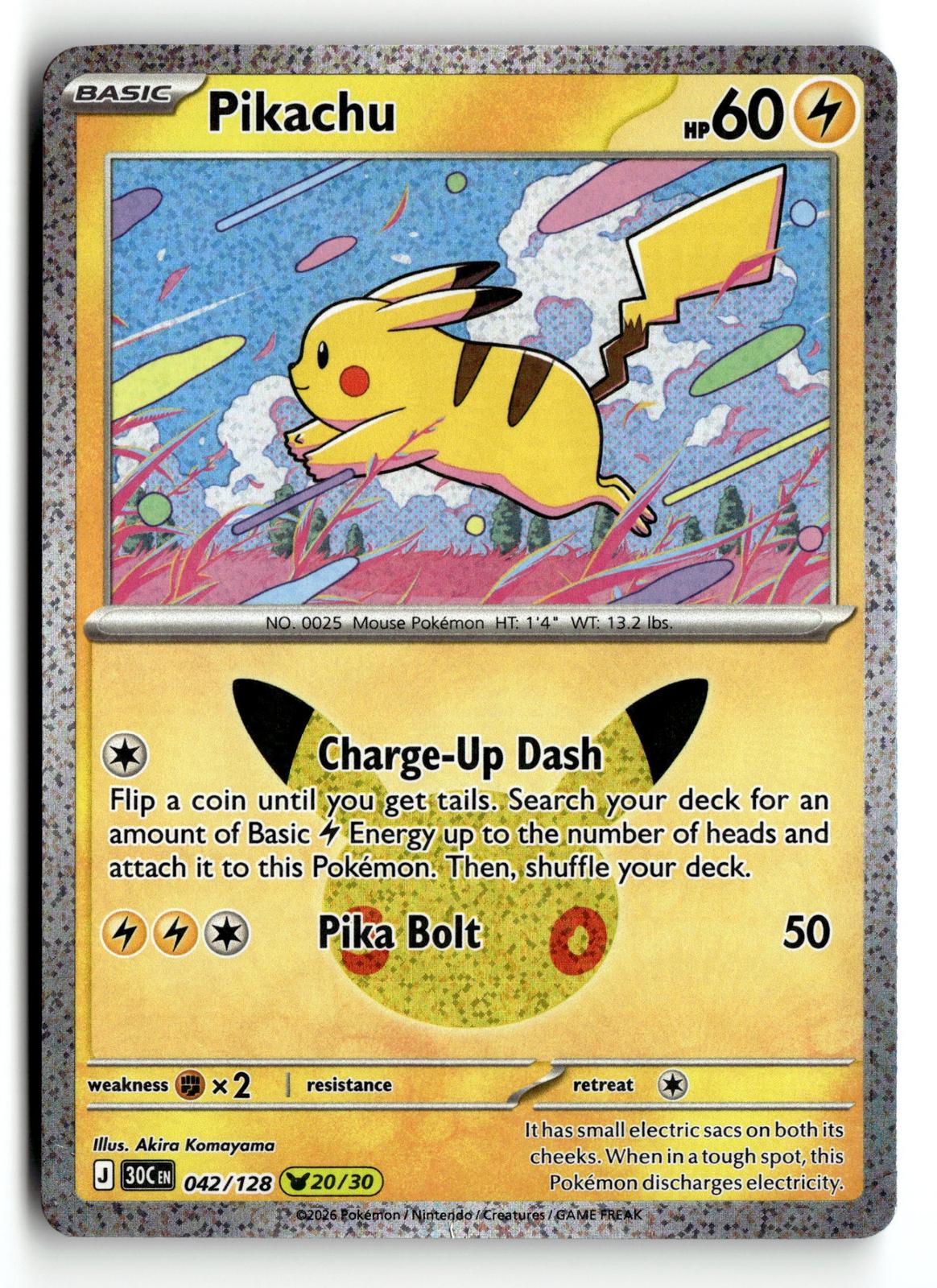 Pokemon tcg ME: 30th Celebration #042/128 Pikachu