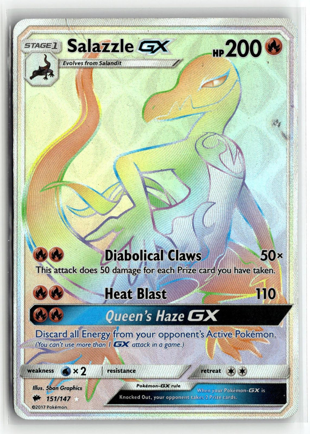 Pokemon tcg SM - Burning Shadows #151/147 Salazzle GX (Secret)