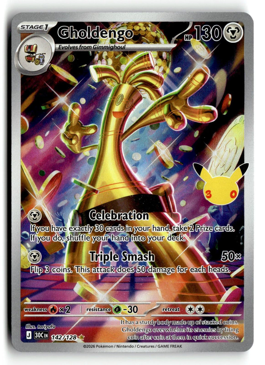 Pokemon tcg ME: 30th Celebration #142/128 Gholdengo