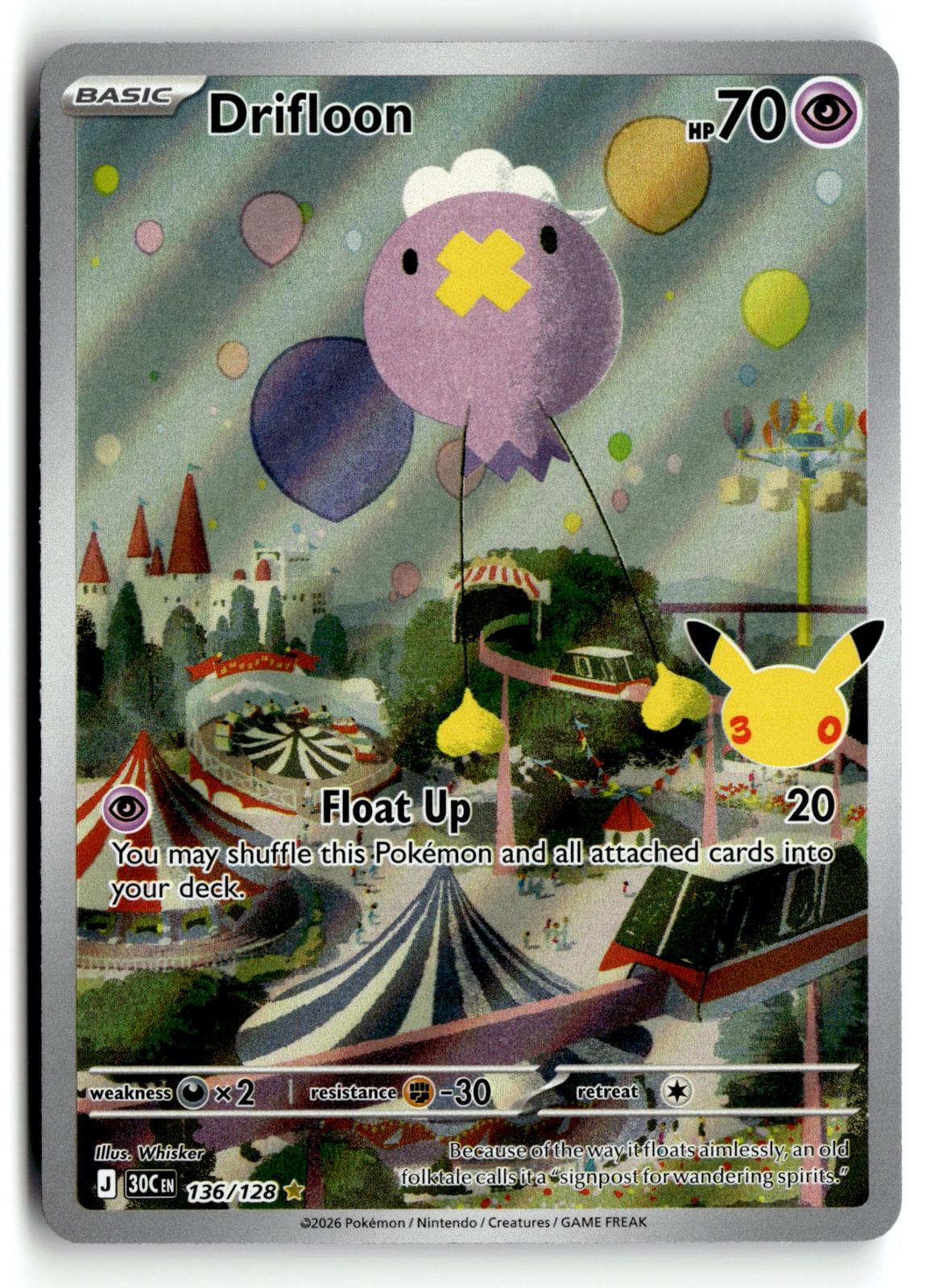 Pokemon tcg ME: 30th Celebration #136/128 Drifloon