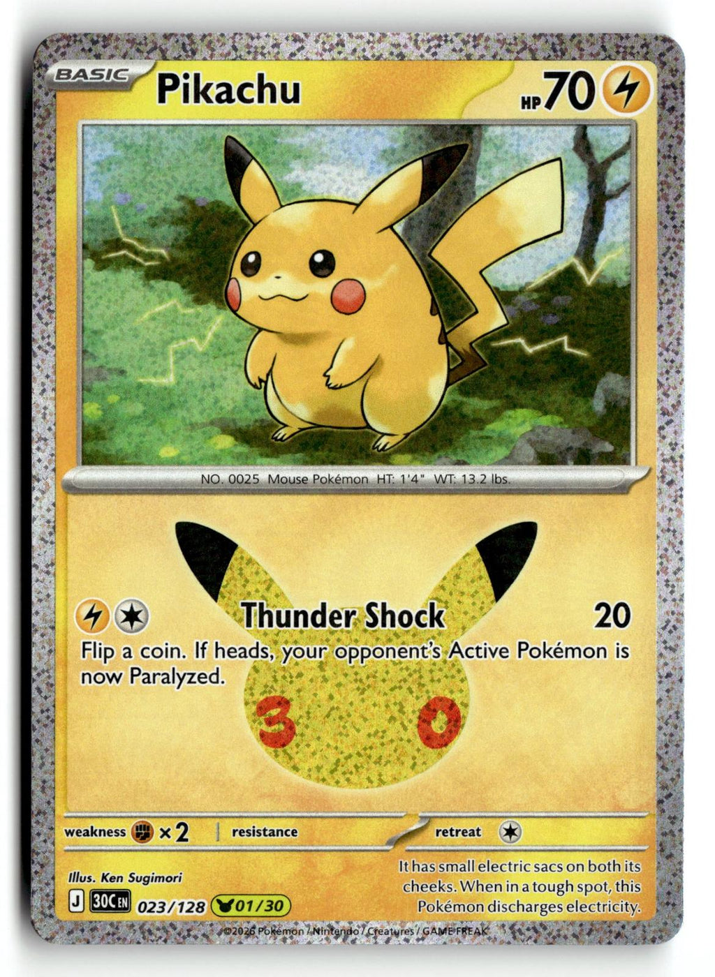 Pokemon tcg ME: 30th Celebration #023/128 Pikachu