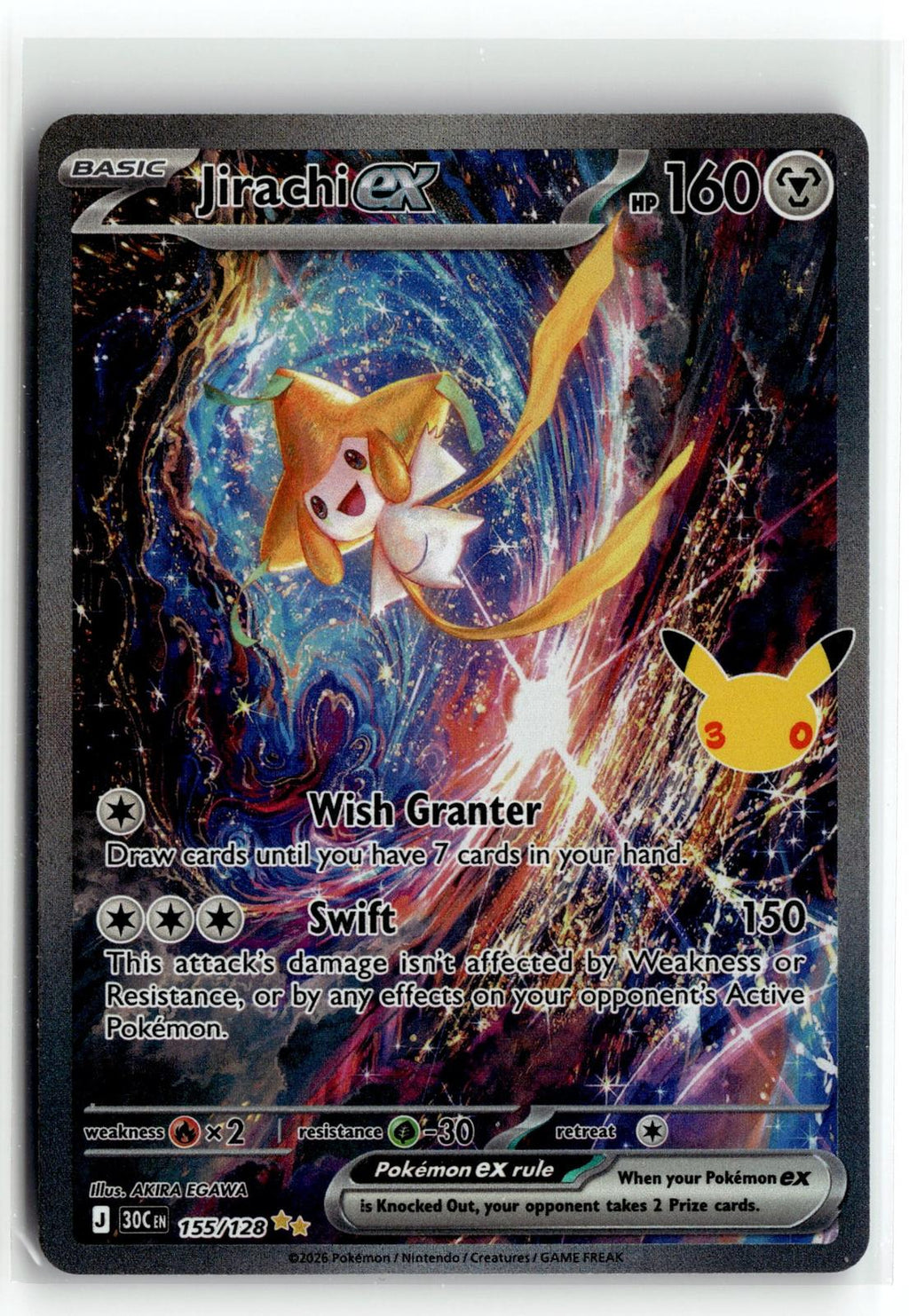 Pokemon tcg ME: 30th Celebration #155/128 Jirachi ex