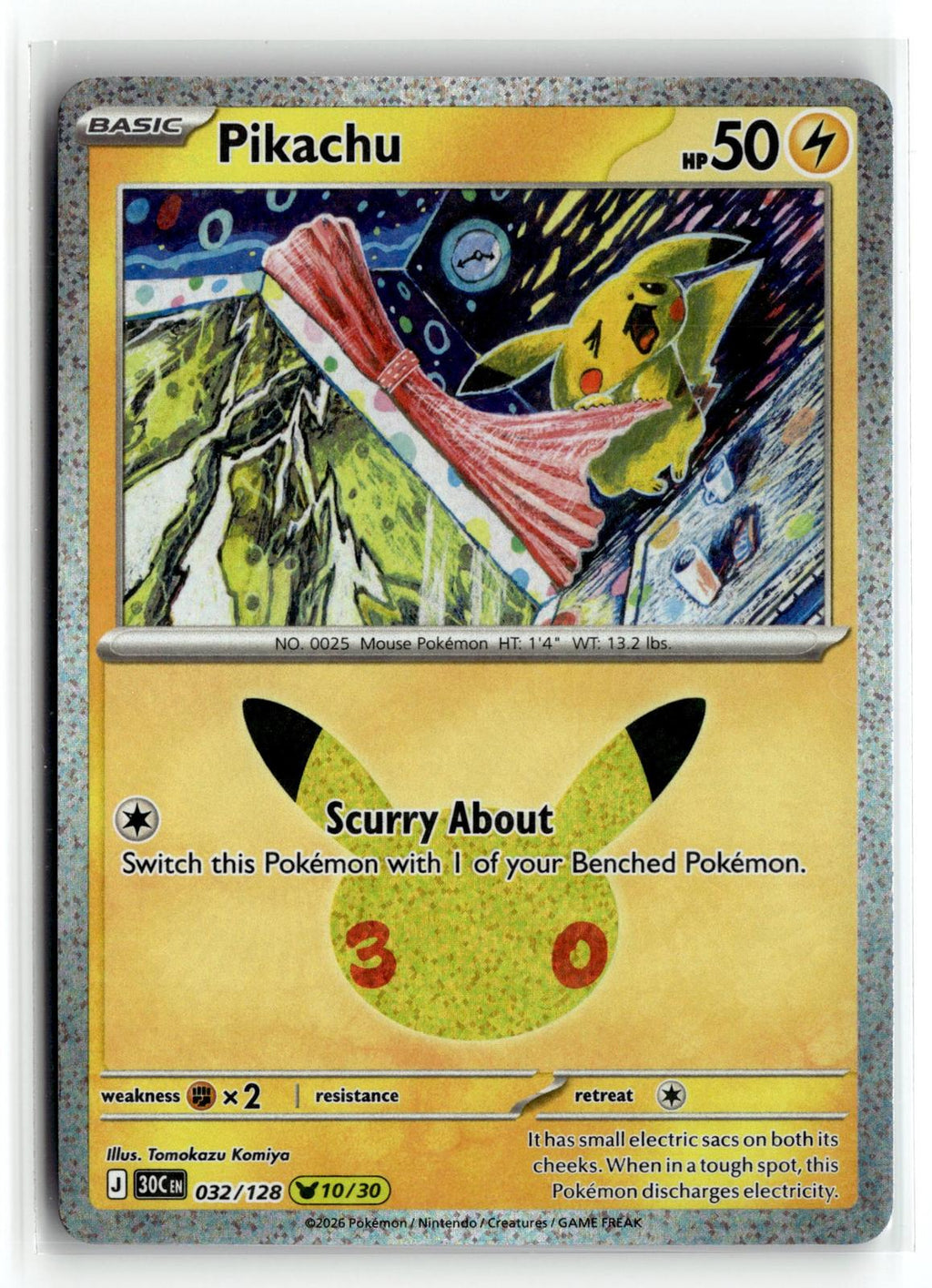 Pokemon tcg ME: 30th Celebration #032/128 Pikachu