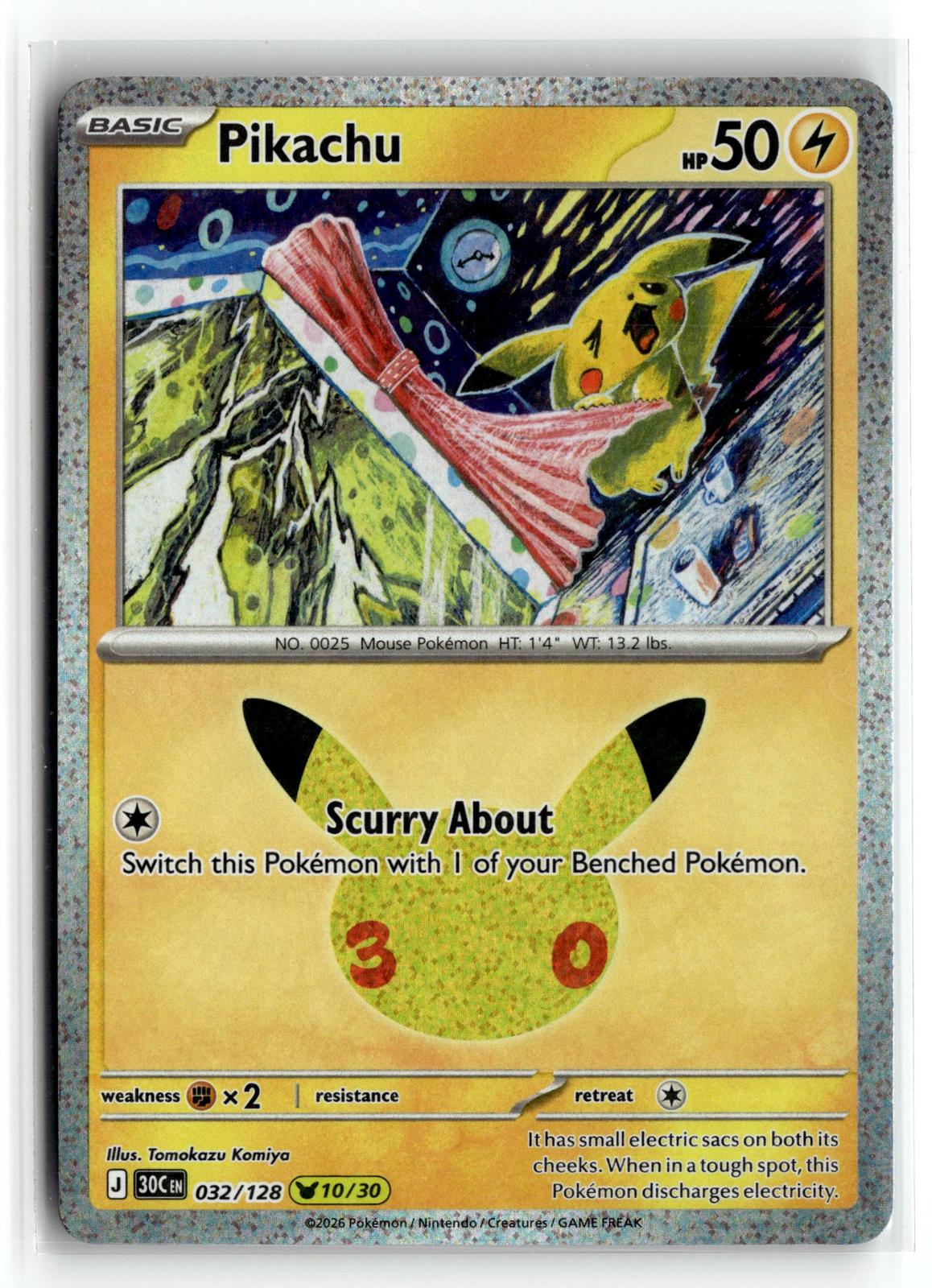 Pokemon tcg ME: 30th Celebration #032/128 Pikachu