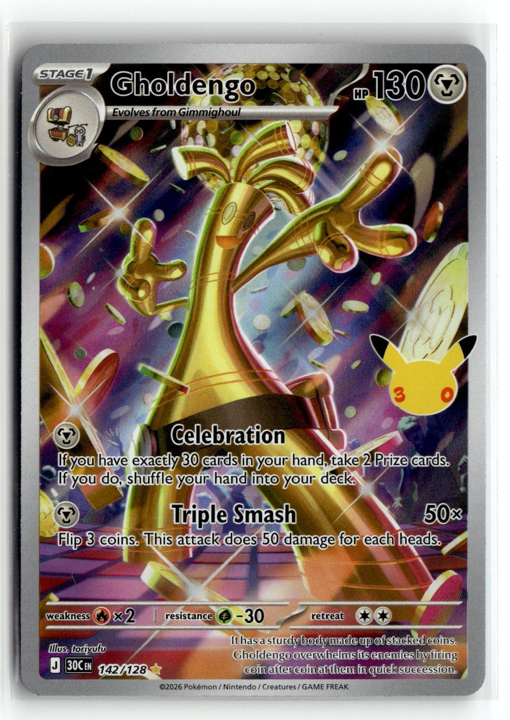 Pokemon tcg ME: 30th Celebration #142/128 Gholdengo