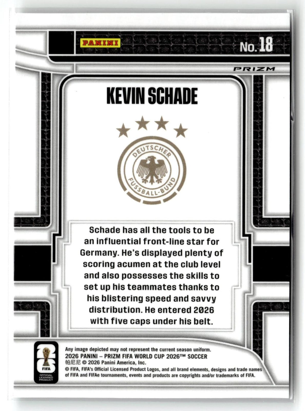 2026 Panini Prizm FIFA World Cup #18 Kevin Schade Scorers Club Silver Prizm