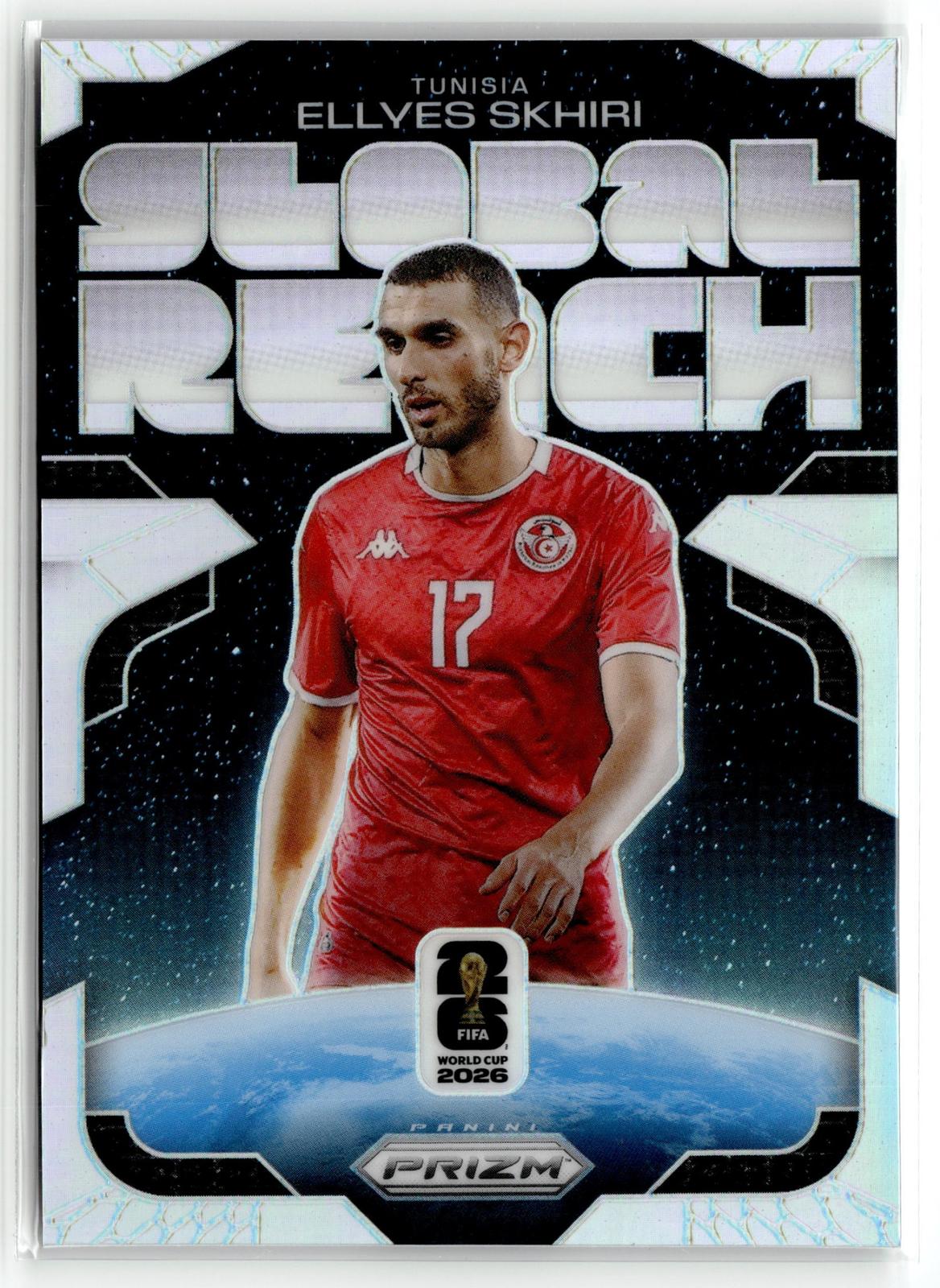 2026 Panini Prizm FIFA World Cup #20 Ellyes Skhiri Global Reach Silver Prizm