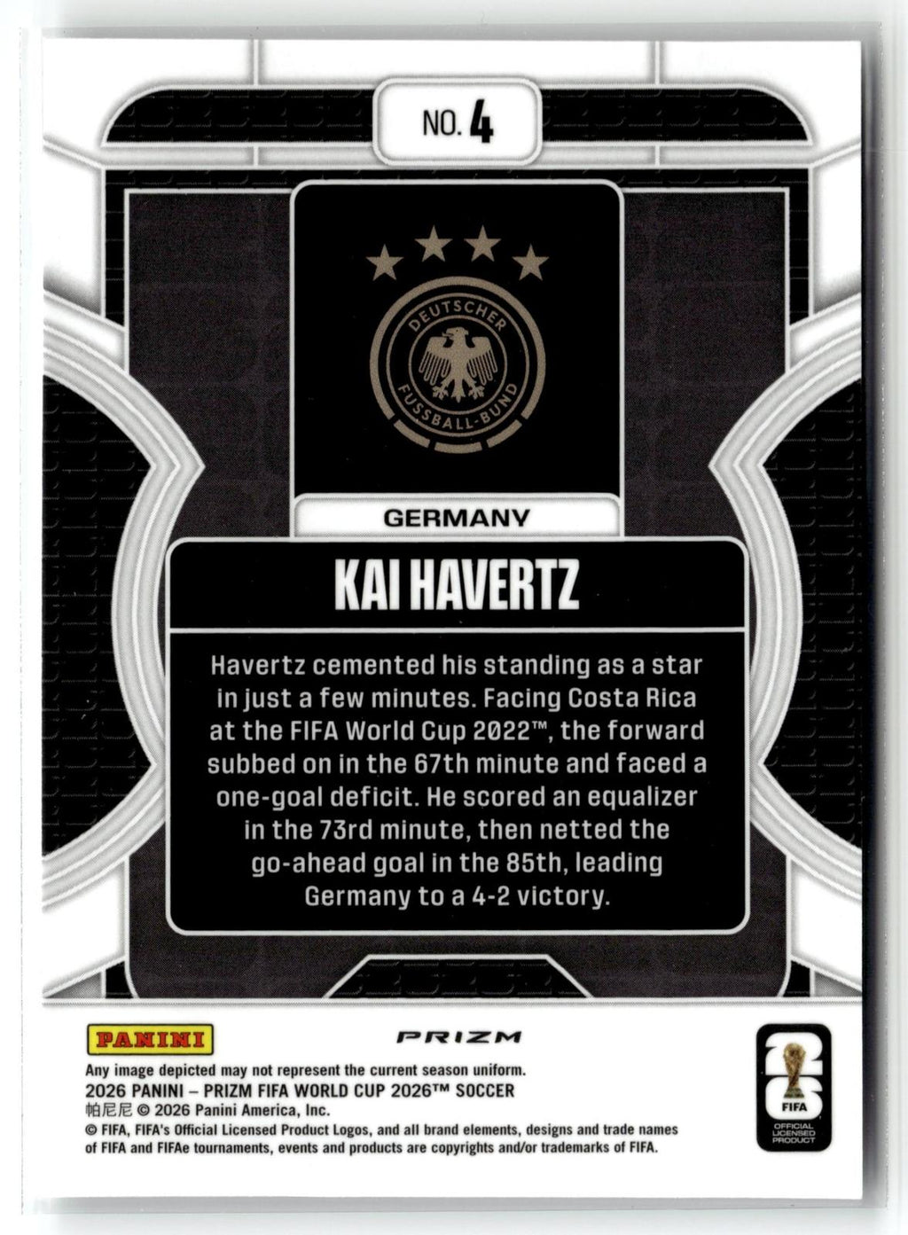 2026 Panini Prizm FIFA World Cup #4 Kai Havertz Phenomenon Silver Prizm
