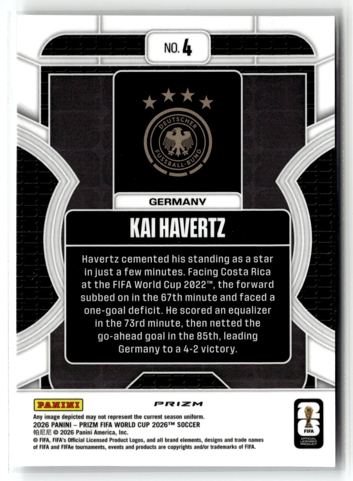 2026 Panini Prizm FIFA World Cup #4 Kai Havertz Phenomenon Silver Prizm