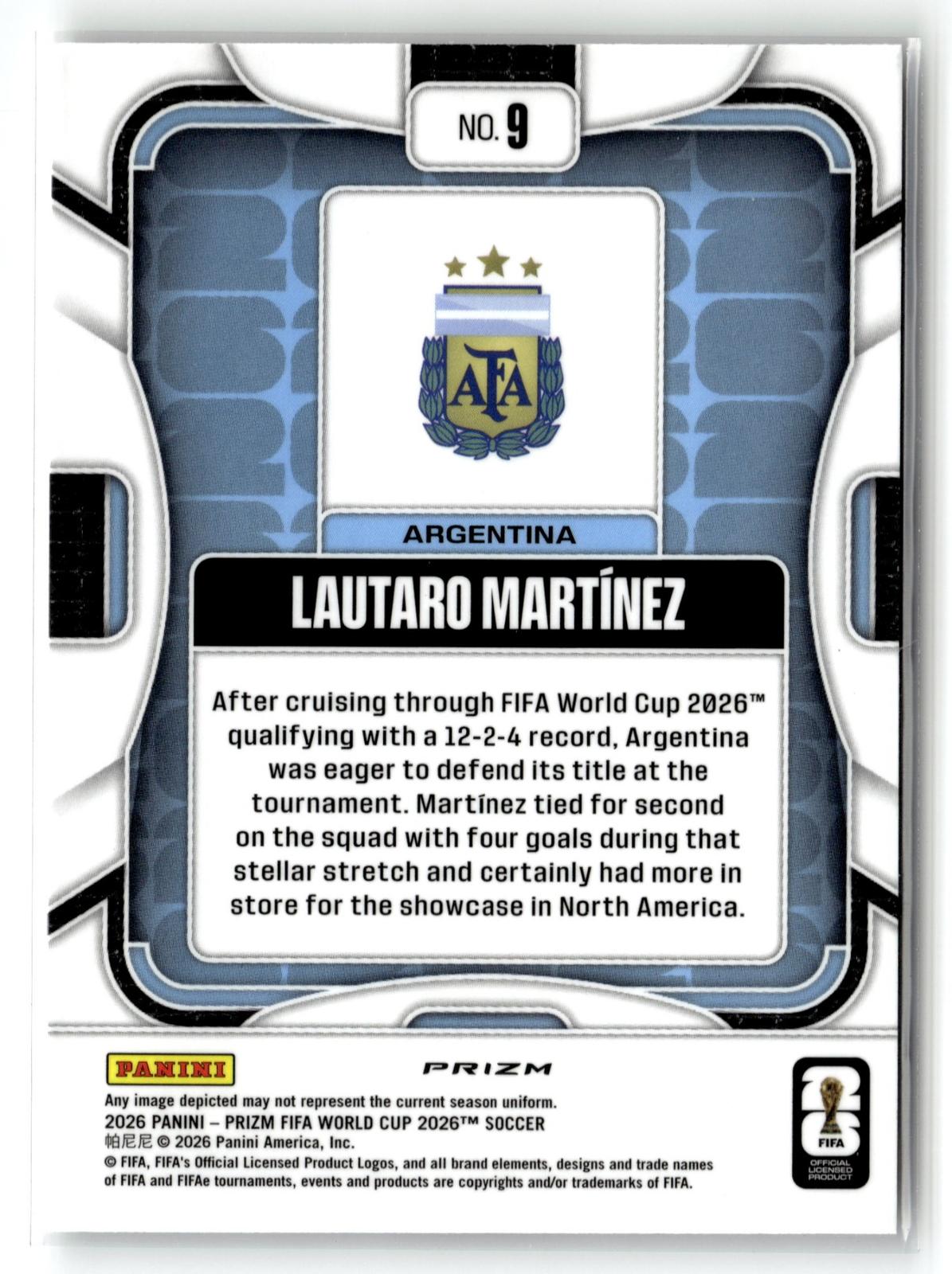 2026 Panini Prizm FIFA World Cup #9 Lautaro Martinez Pandora Prizm