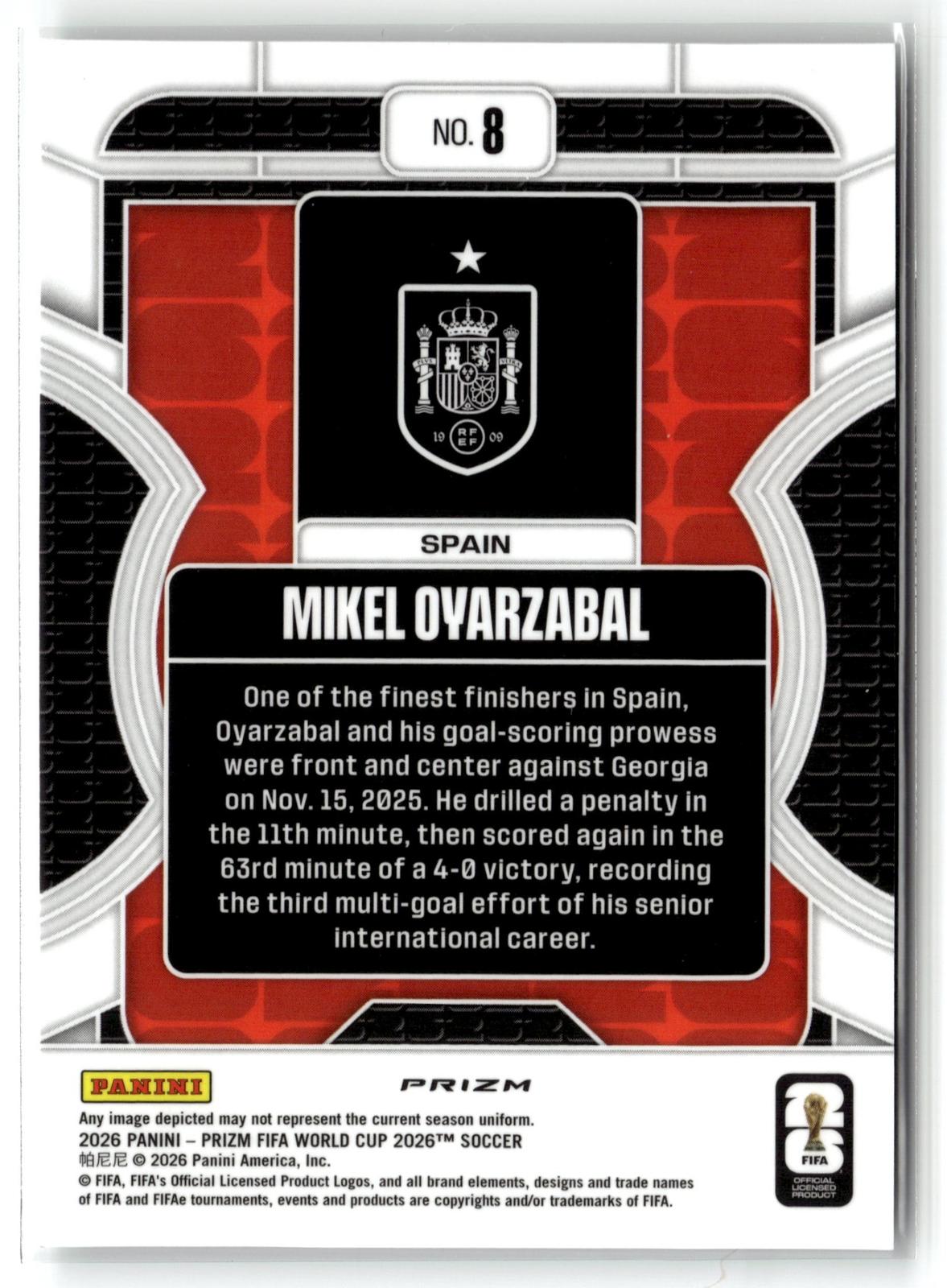2026 Panini Prizm FIFA World Cup #8 Mikel Oyarzabal Phenomenon Wave Prizm