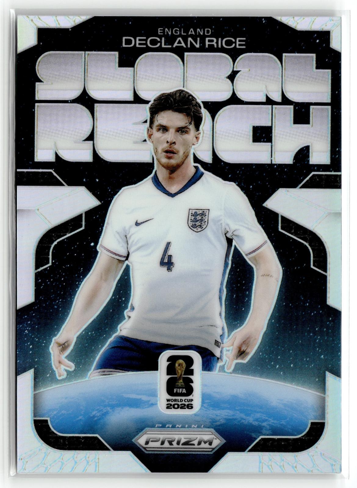 2026 Panini Prizm FIFA World Cup #3 Declan Rice Global Reach Silver Prizm