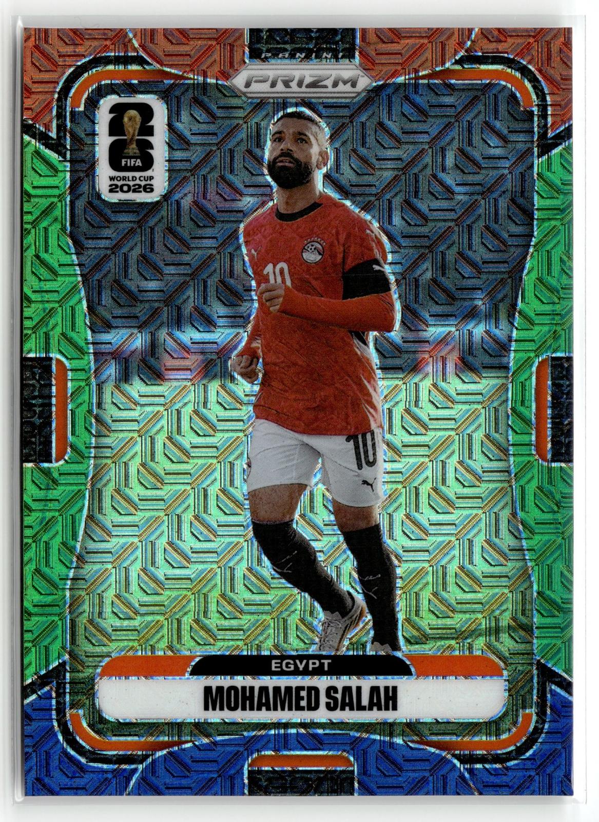 2026 Panini Prizm FIFA World Cup #220 Mohamed Salah Breakaway Blue & Red Prizm
