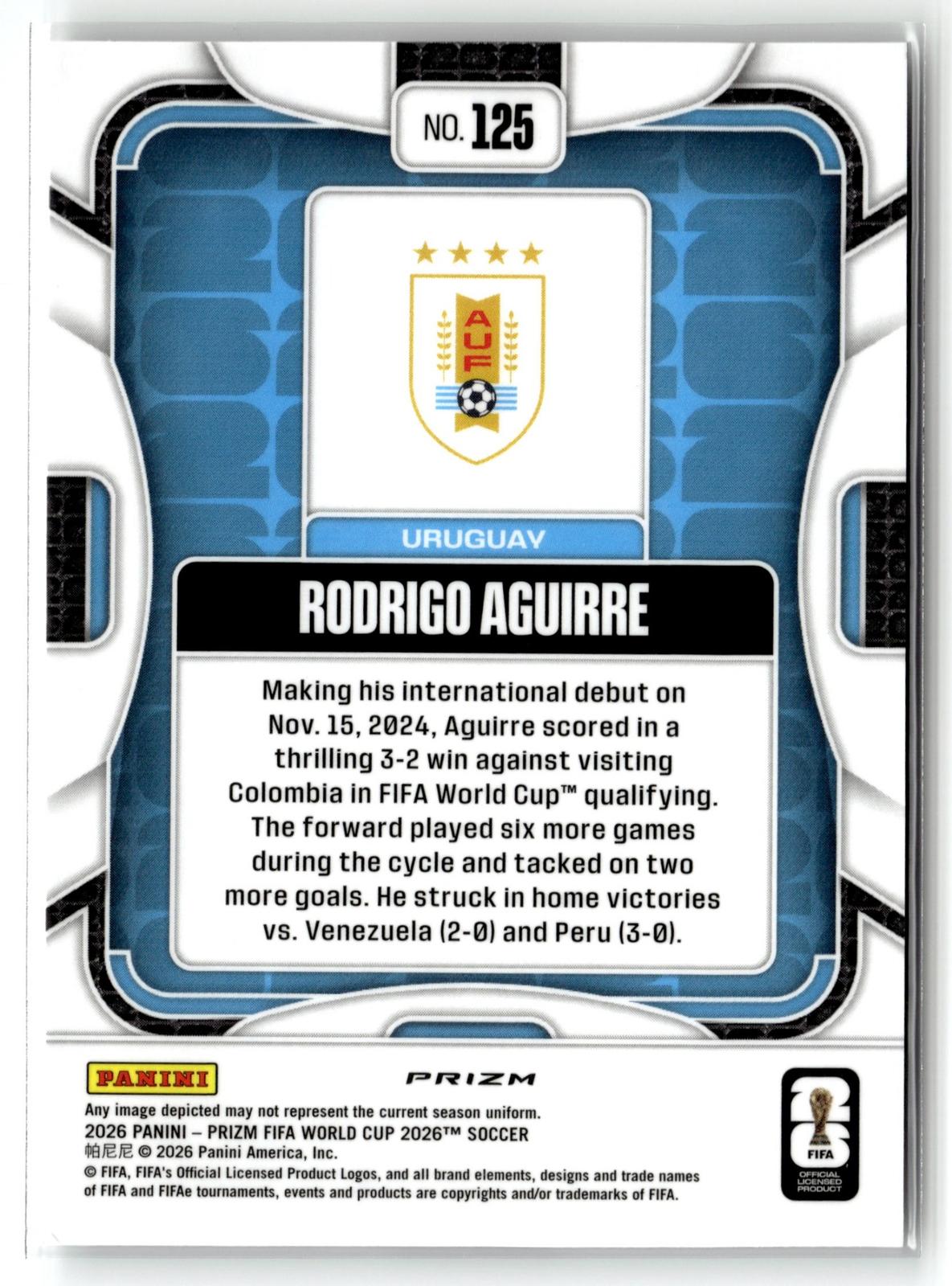 2026 Panini Prizm FIFA World Cup #125 Rodrigo Aguirre Disco Prizm