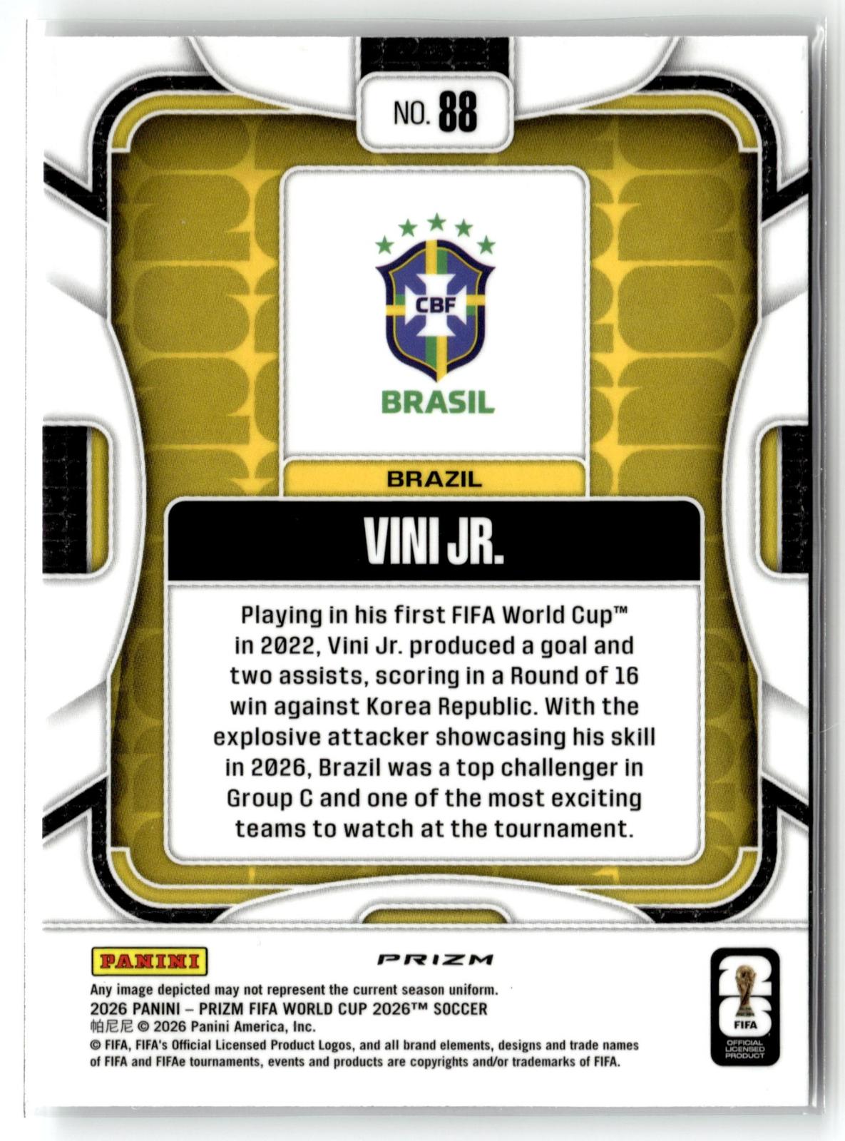 2026 Panini Prizm FIFA World Cup #88 Vini Jr. Disco Prizm