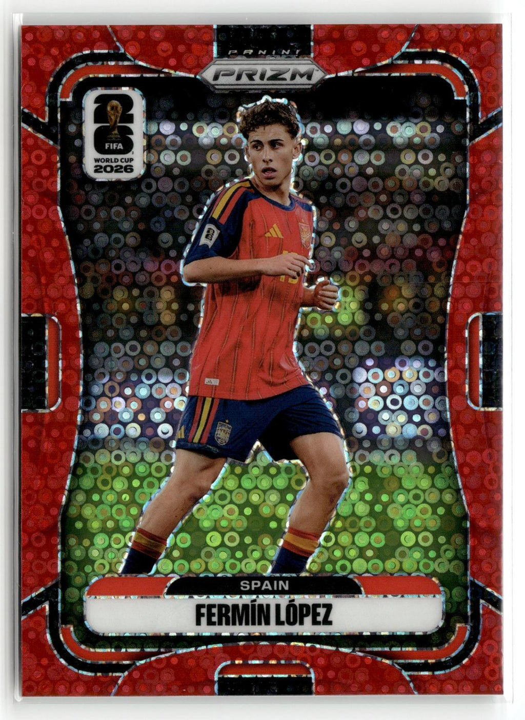 2026 Panini Prizm FIFA World Cup #76 Fermin Lopez Red Disco Prizm #/99