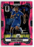 2026 Panini Prizm FIFA World Cup #28 Bradley Barcola Fuchsia Flash Prizm #/195