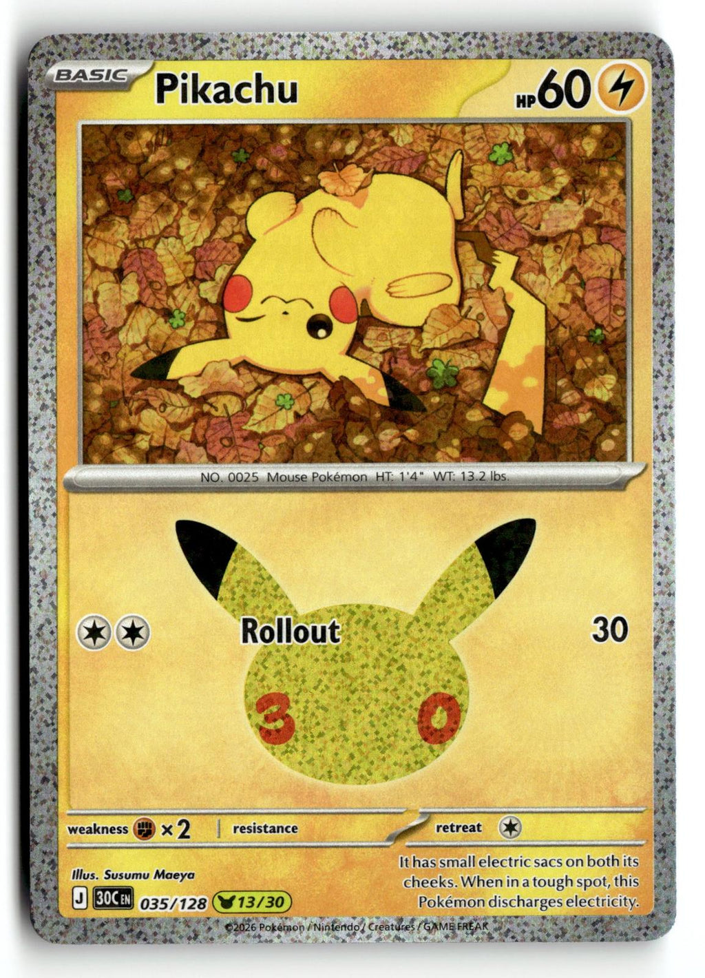 Pokemon tcg ME: 30th Celebration #035/128 Pikachu