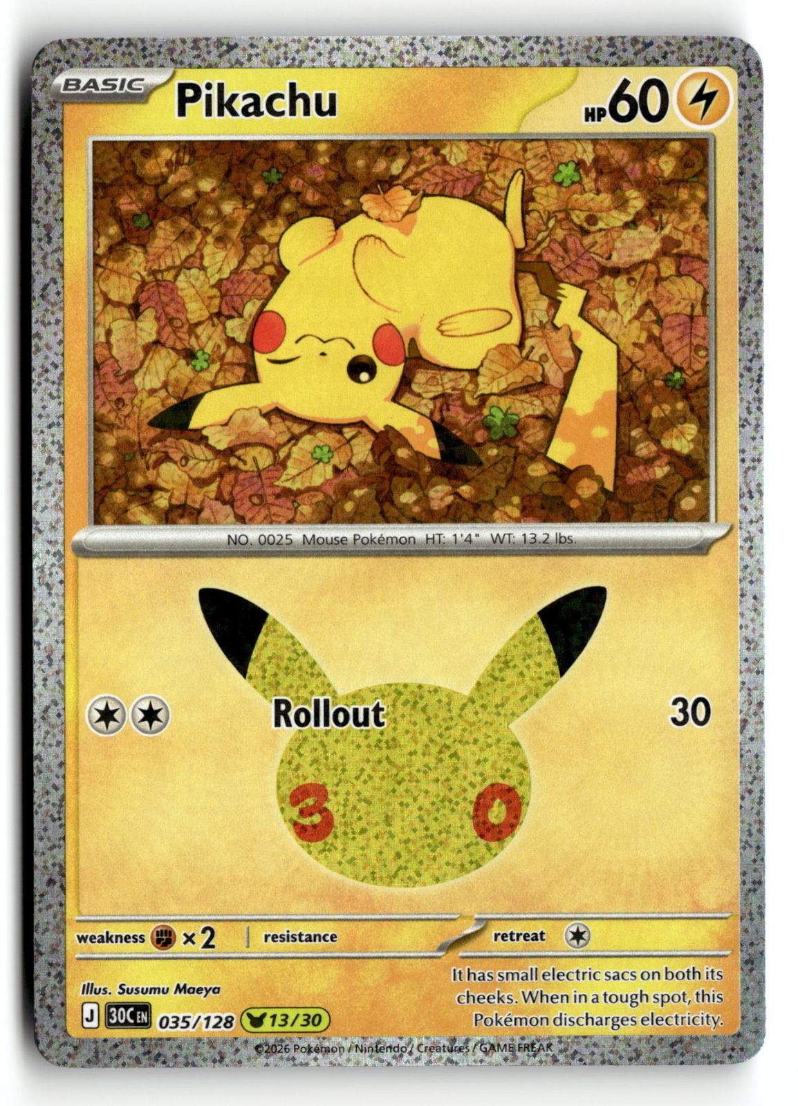 Pokemon tcg ME: 30th Celebration #035/128 Pikachu